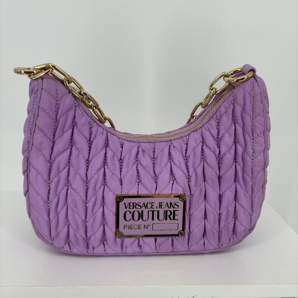 Versace Jeans Collection Quilted Lilac Shoulder Bag